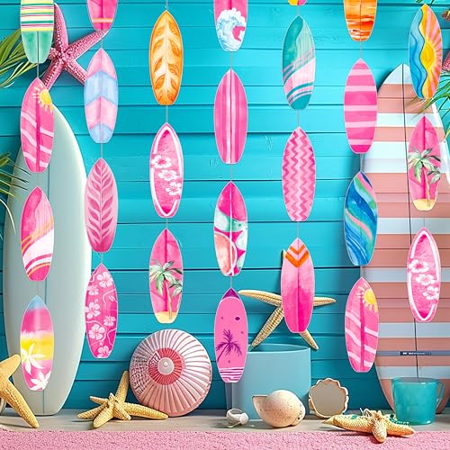 Vintage Surfboard Hanging Garlands - Set of 6 for Summer Parties