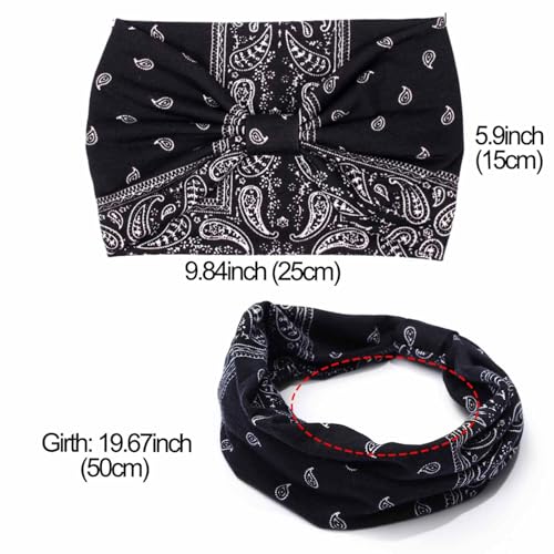 CAKURE Set of 3 Boho Wide Headbands for Women Girls - Knotted African Head Wraps & Hair Accessories