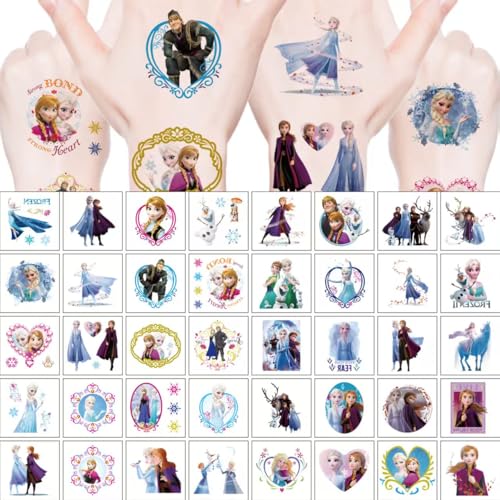 40 Pack Cartoon Frozen Temporary Tattoos for Kids & Adults - Party Favors & Gifts