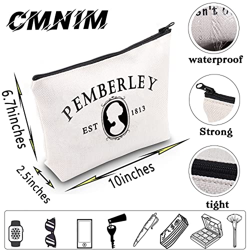 Pemberly est 1813 Book Lover Makeup Bag - Literary Travel Toiletry Organizer, Gift for Bookworms