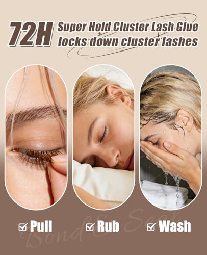 EMEDA 2-in-1 Brown Lash Cluster Glue & Seal for DIY Eyelash Extension