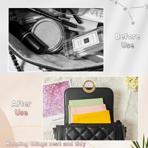 4-Pack Mini Cosmetic Bags for Purse - Waterproof Pink Makeup Pouches