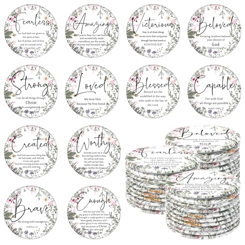 Geelin 36-Pack Mini Christian Compact Mirrors with Bible Verses & Flowers - Inspirational Gifts for Women, Travel Size