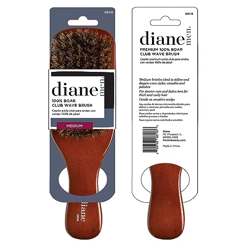 Diane Premium Boar Bristle Wave Brush for Men - Medium Bristles