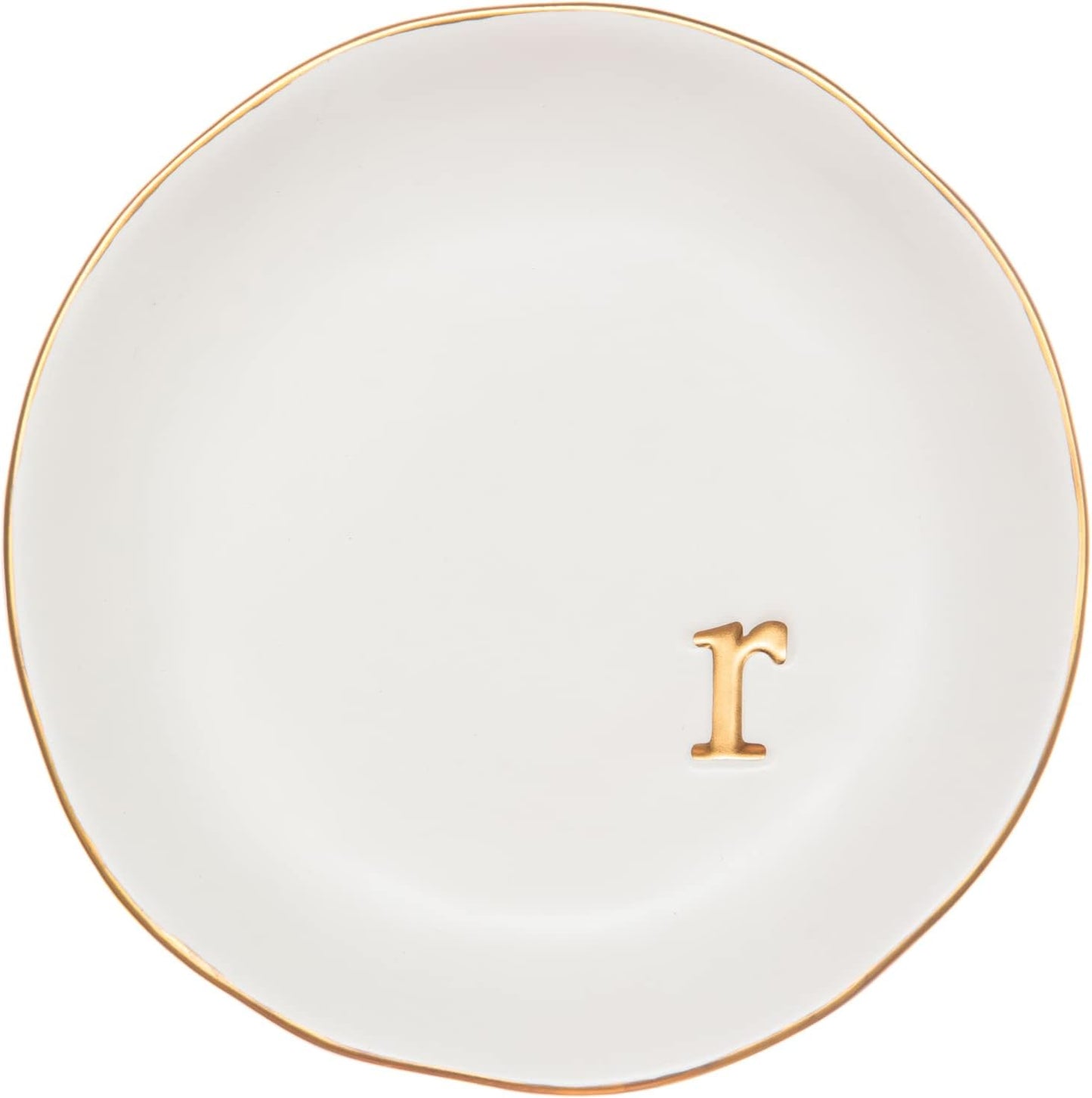 Ceramic Jewelry Tray - Decorative Trinket Dish for Rings, Earrings & Necklaces | 4.75" White Surface