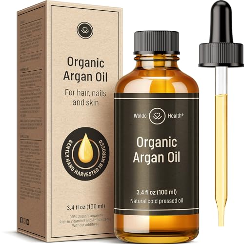 Organic Argan Oil 100ml - Cold Pressed Moisturizer for Hair, Skin & Nails
