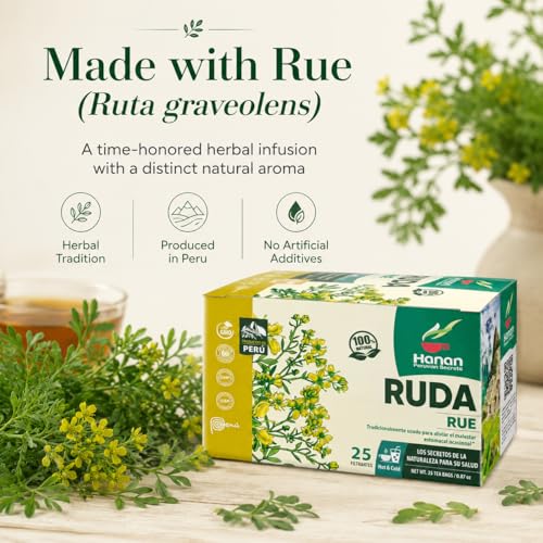 Hanan Dried Rue Herbal Tea - 25 Tea Bags for Relaxation