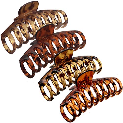 OWIIZI Large 4.3" Hair Claw Clips - Matte Leopard Design (Style 2)