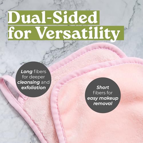 Tree To Tub Pink Reusable Makeup Remover Cloths for Face, Soft Microfiber Washcloths