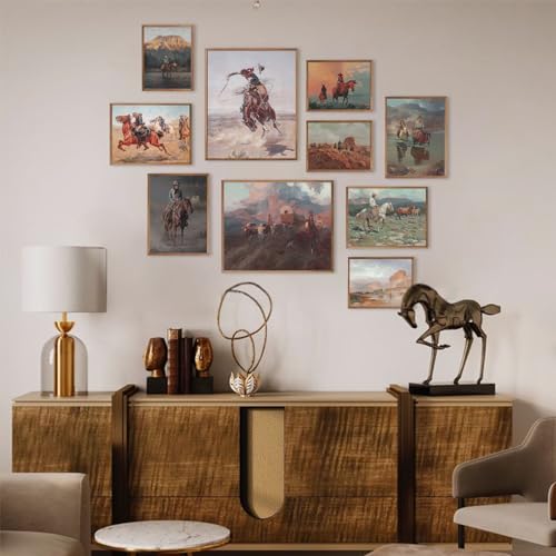 Vintage Western Cowboy Wall Art Set - Rustic Canvas Prints