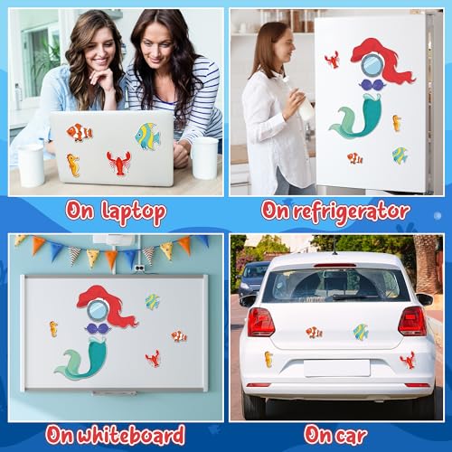 7-Piece Mermaid Cruise Door Magnets Set - Waterproof Sea Animal Decor