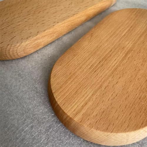 Set of 2 Wooden Serving Trays - Natural Beechwood Decorative Tray