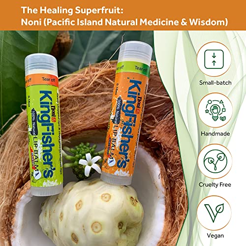 Kingfisher's Noni Lip Balm - Natural Hydrating Duo (Sweet Orange & Mint)