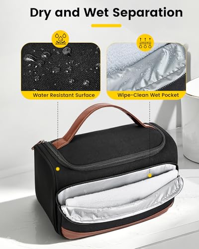 Vorspack Medium Black Canvas Travel Toiletry Bag – Structured Organizer for Men