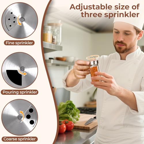 ComSaf 6-Pack Glass Spice Jars with Twist-Select Shaker Lids 4 oz