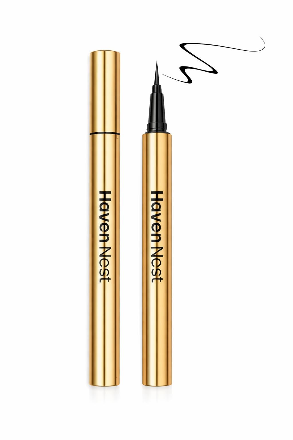 Haven Nest Vegan Waterproof Liquid Eyeliner Pen – Black, Smudge-Proof, Long-Lasting, Precise Tip, Easy Application, All-Day Wear