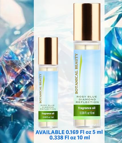 Botanical Beauty Rosy Blue Diamond Fragrance Oil Roll-On 10ml, Long-Lasting Floral Perfume