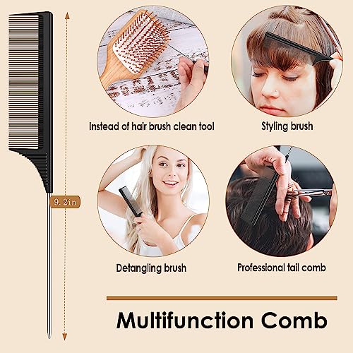 Sofmild Bamboo Paddle Hair Brush and Tail Comb Set for All Hair Types