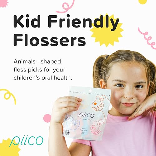 Piico Kids Dental Floss Picks - Zoo Jumpstart 240 Count
