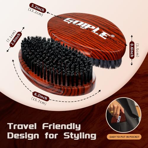 360 Curved Wave Brush for Men - Hard Bristle Hair Styling Tool