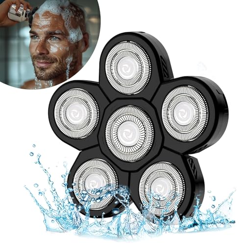 6D Electric Shaver Replacement Heads - 6-Blade Rotary Head Attachment