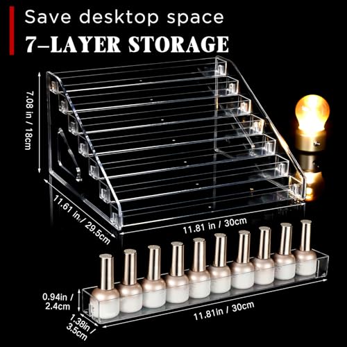 Jetec 7-Tier Acrylic Display Stand for Sunglasses, Nail Polish & Cards