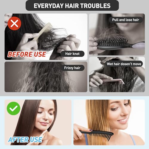 HDAJY Wide Tooth Comb for Wet & Dry Hair - No Damage