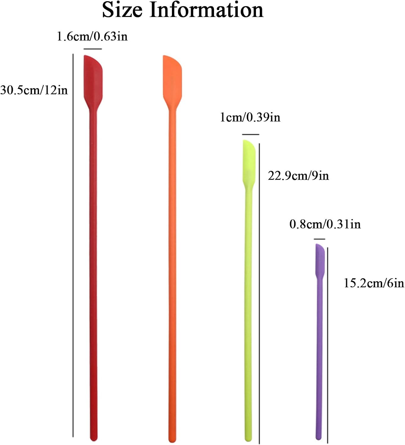 Beauty Spatula Set - 4 Mini Silicone Makeup Spatulas for Cosmetics & Kitchen | 3 Sizes Available