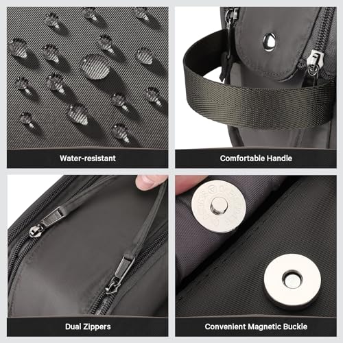 Estour Men's Water-Resistant Travel Toiletry Bag - Mystery Gray, Compact Organizer