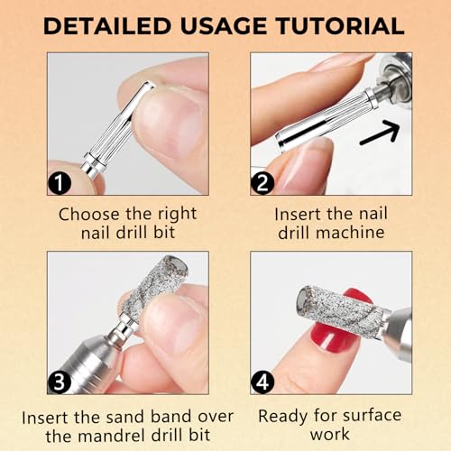 30 Pcs 3.1mm Mandrel Nail Drill Bits for Electric Nail Machines