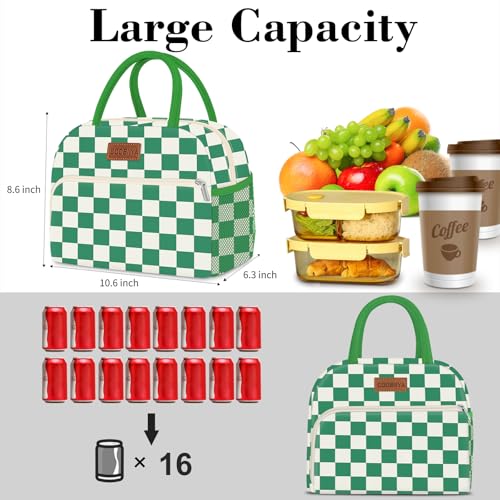 Insulated Lunch Bag for Adults | Large Capacity Tote by Coobiiya