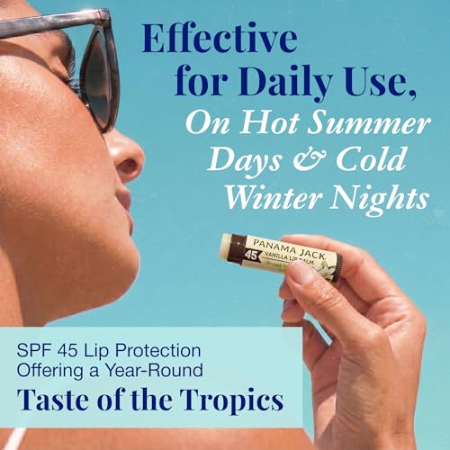 Panama Jack SPF 45 Sunscreen Lip Balm, Vanilla - 3-Pack