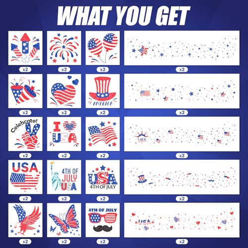 Labor Day Glitter Freckles & Temporary Tattoos - 40 Sheets USA Designs
