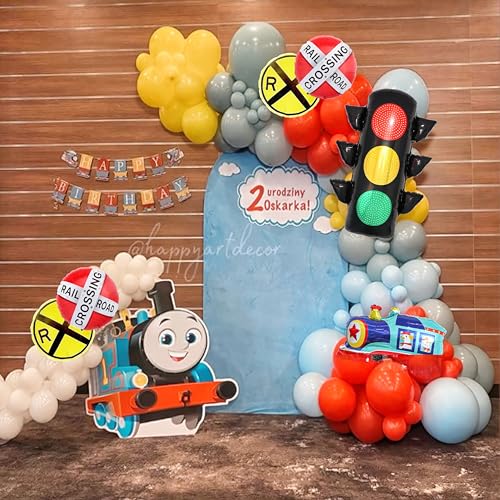 Train Balloon Decoration Set - 6PC Railway Party Supplies