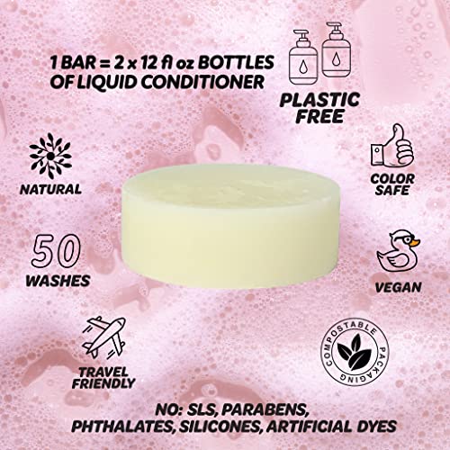 Shower Candy Moroccan Mint Solid Conditioner Bar 1.3oz Travel Size - Zero Waste, Plastic-Free, SLS Free Natural Hair Care