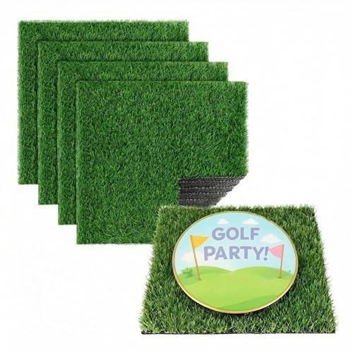 Artificial Grass Placemats - 12"x12" Turf Mats for Parties