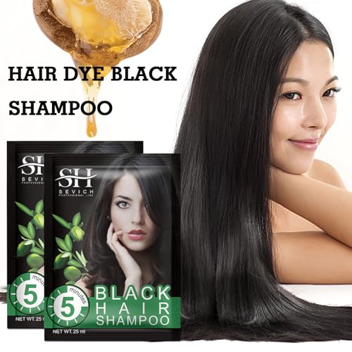 SEVICH Black Hair Dye Shampoo - 5-Minute Instant Grey Coverage & Repair