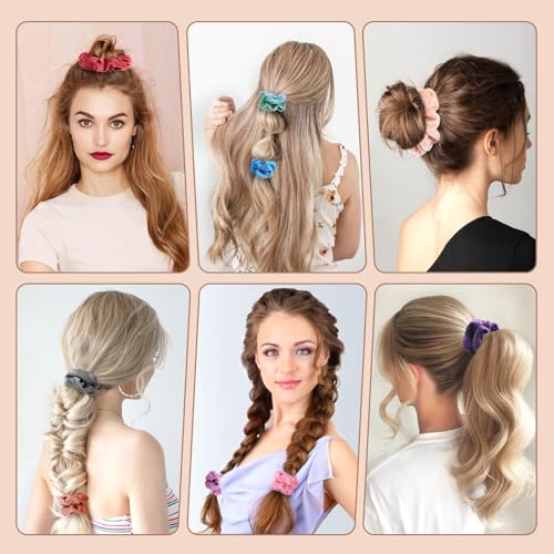 OCATO 24-Piece Velvet Hair Scrunchies Set - Soft Elastic Hair Ties for Women