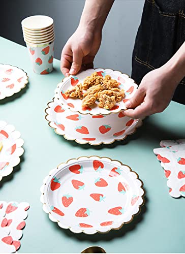 Strawberry Plates - 40-Count 7-Inch Paper Party Supplies