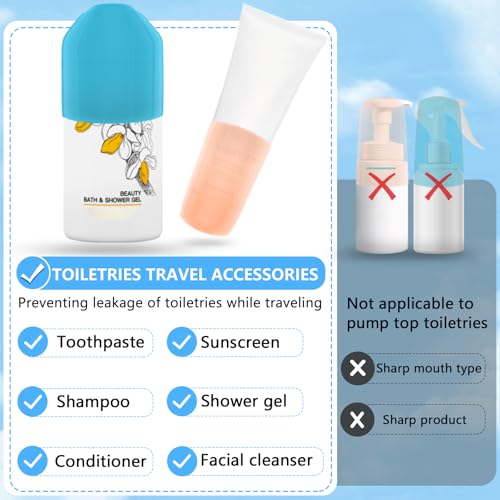 Skyconser 16-Pack Colorful Silicone Travel Bottle Covers - Leakproof & Reusable, E-Colorful2-16