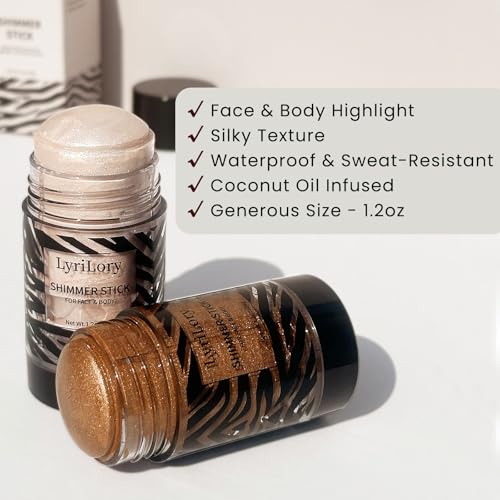 LyriLory Copper Shimmer Highlighter Stick - Multi-Use Radiance
