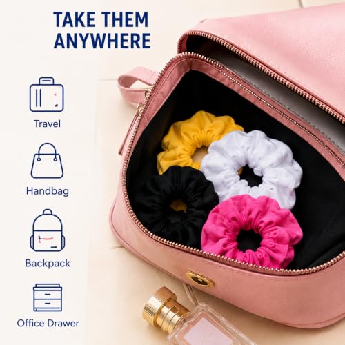 12 Pack Colorful Cotton Hair Scrunchies for Women & Girls