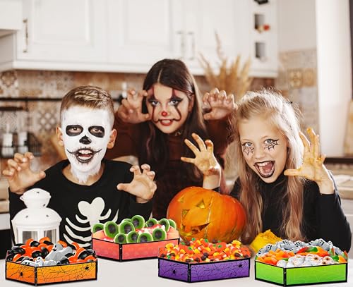 Geefuun 100Pcs Halloween Coffin Food Trays - Disposable Snack Dishes