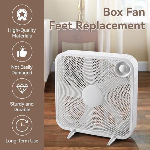 Lasko 20" Box Fan Feet Replacement - Anti-Slip Design, White (4 Pack)