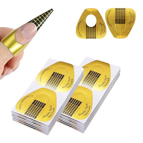 SULLMAR 400pcs Nail Forms for Builder Gel & Acrylic Extensions, Horseshoe Design, DIY Nail Art Supplies