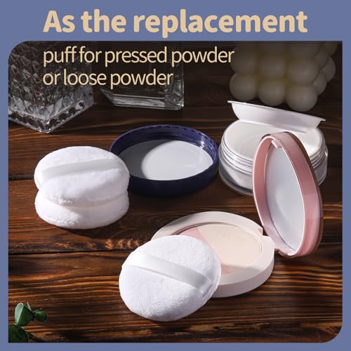 Teenitor 3-Pack Soft Face Powder Puffs with Cases - 2.36 Inch