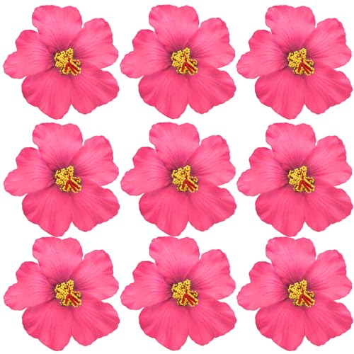 20 PCS Light Pink Faux Hawaiian Hibiscus Flowers for Party Decor