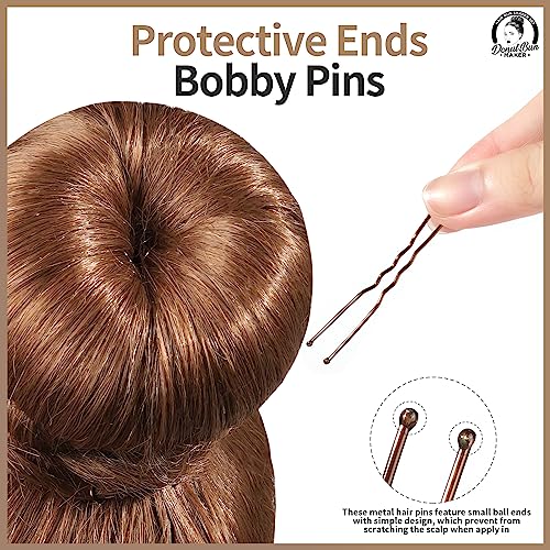 Teenitor Hair Bun Maker, Hair Buns for kids Girls, Hair Donuts, Ballet Bun Maker,4 Size, Light Brown