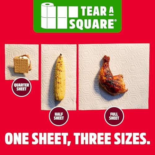 Brawny 3-Ply Paper Towels, 6 Double Rolls with Customizable Sheet Sizes