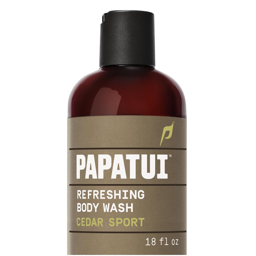 PAPATUI Refreshing Body Wash for Men - Exfoliating & Hydrating Coconut Oil Formula | Vanilla Shea | 28 oz